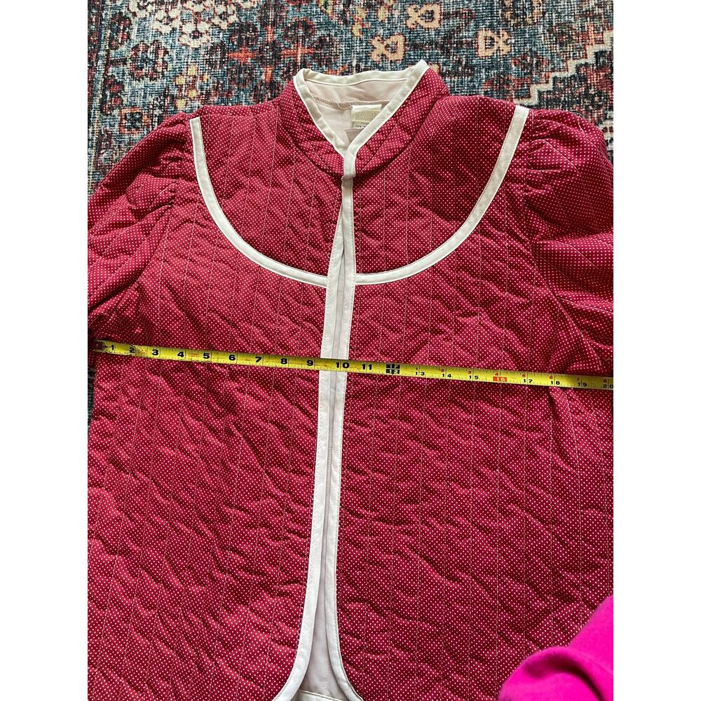 Vintage Montgomery Ward Women's Open Front Qulited Jacket Red Size S - Picture 3 of 6